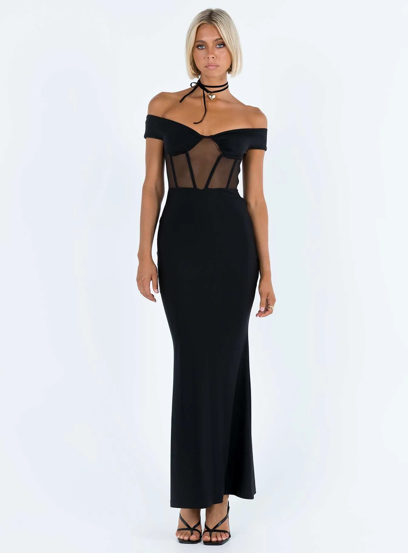 Cassady Off The Shoulder Maxi Dress Black