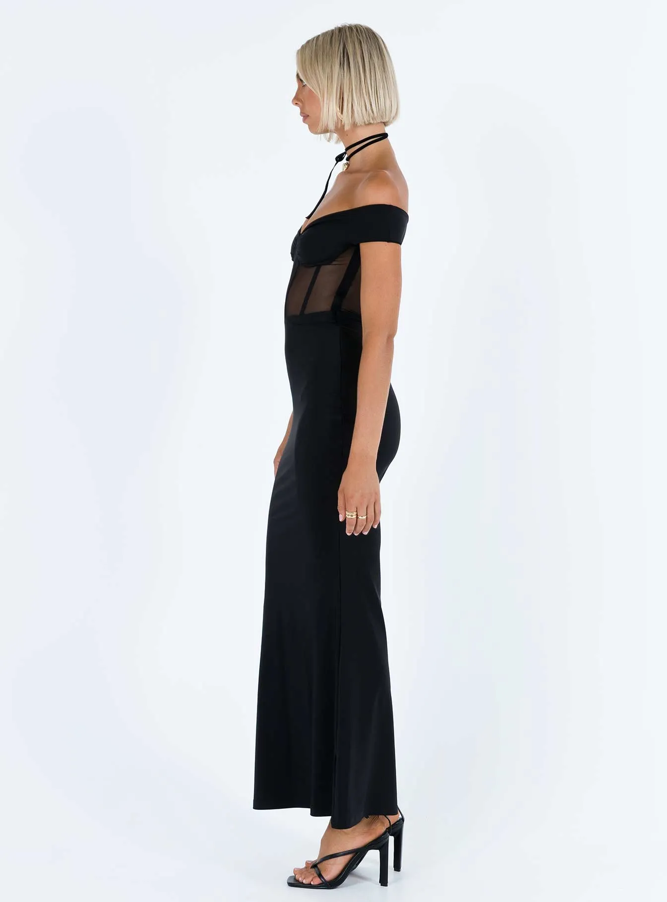 Cassady Off The Shoulder Maxi Dress Black