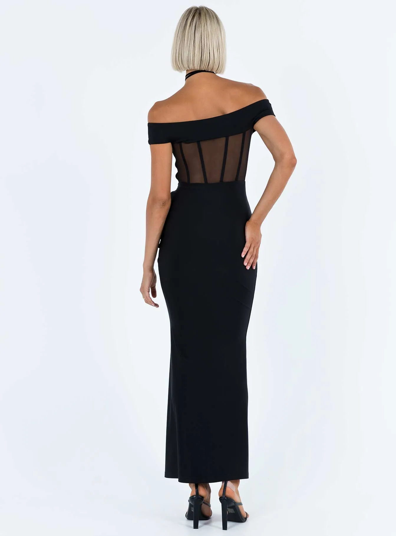 Cassady Off The Shoulder Maxi Dress Black