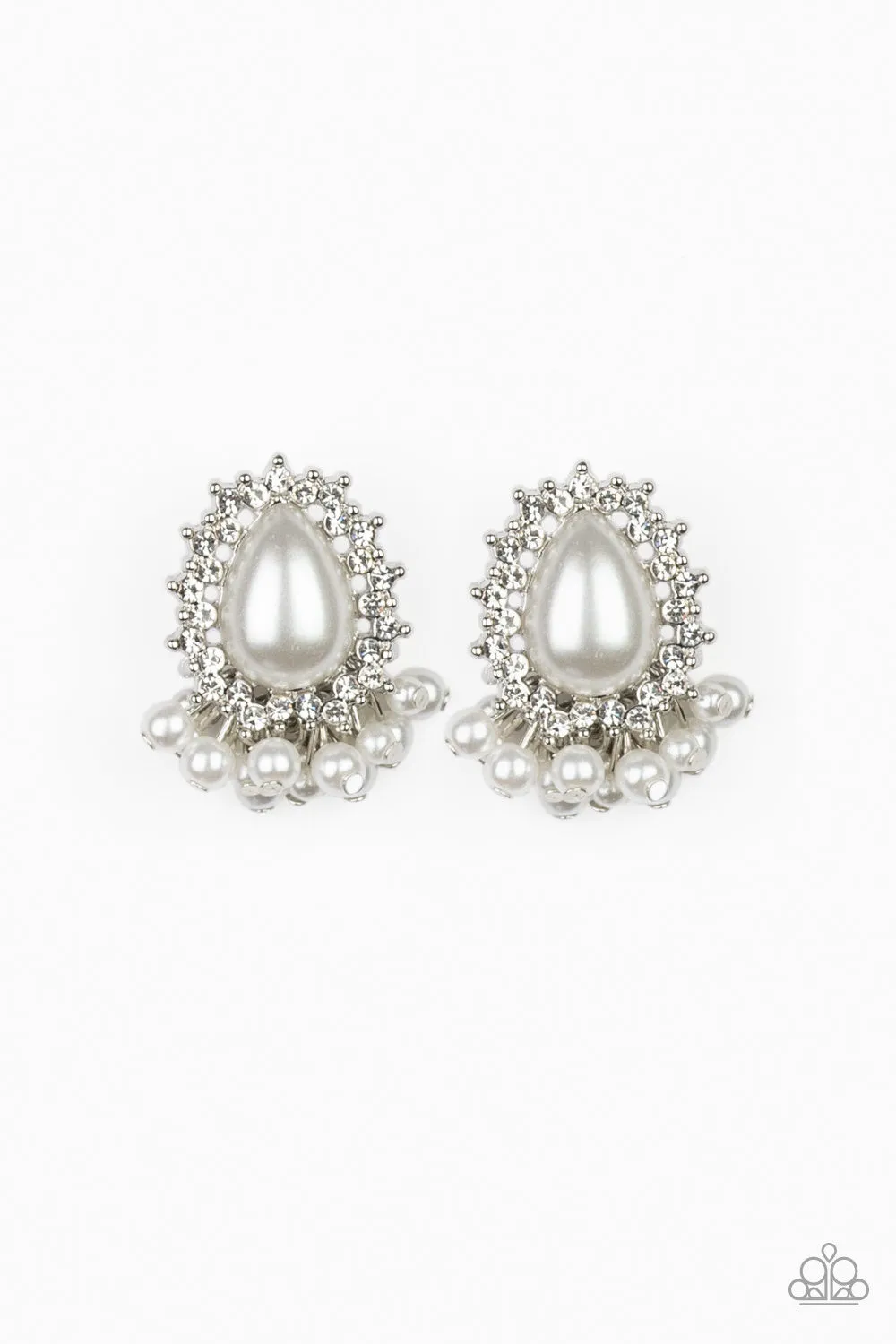 Castle Cameo White-Earrings