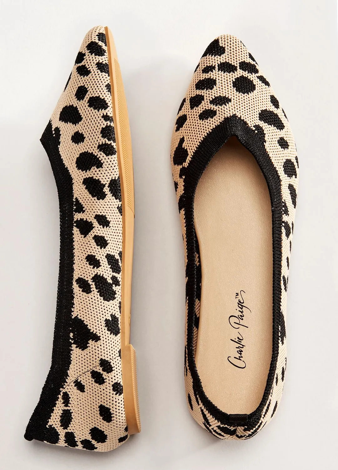 Charlie Paige Leopard Print Pointed Toe Flat