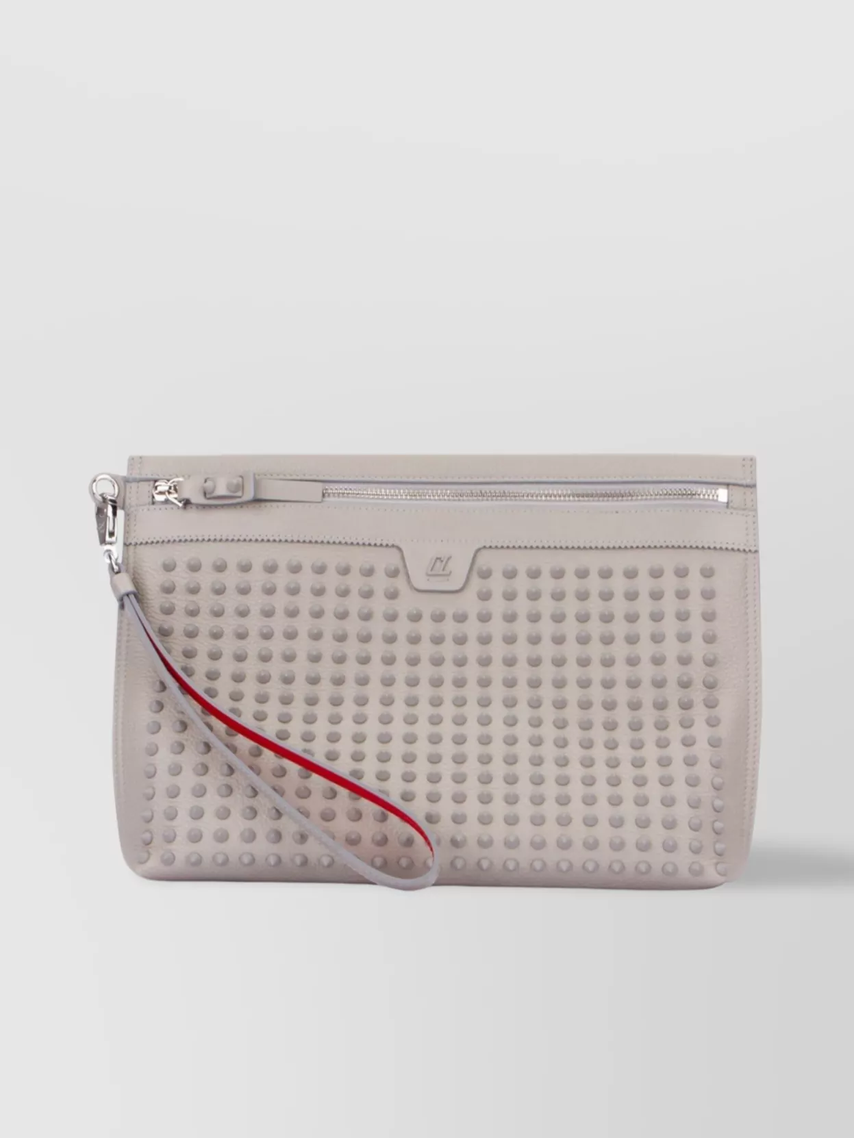 Christian Louboutin   Textured finish clutch bag with detachable wrist strap