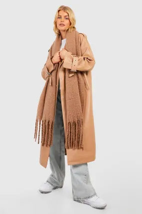 Chunky Camel Fringe Scarf