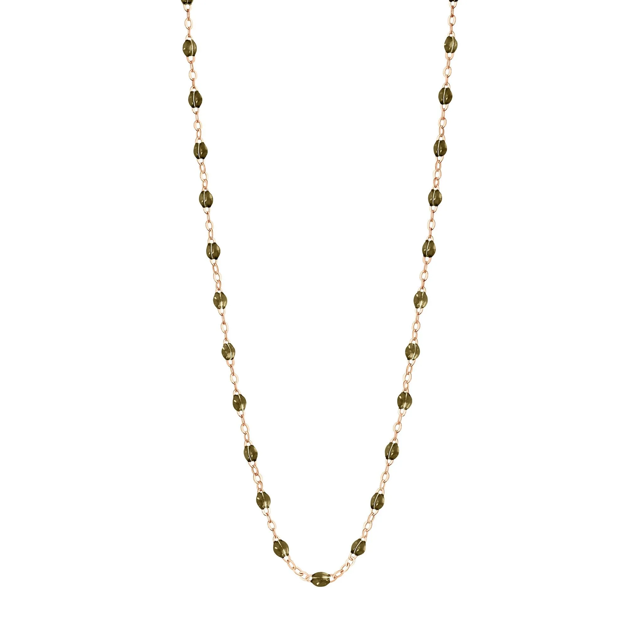 Classic Gigi Khaki necklace, Rose Gold, 17.7