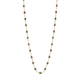 Classic Gigi Khaki necklace, Rose Gold, 17.7