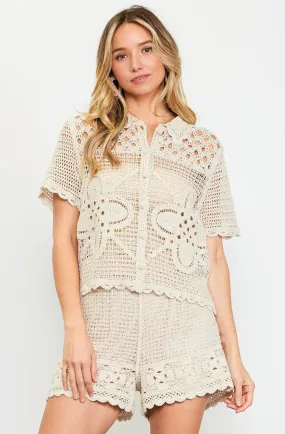 COASTIN' CROCHET BUTTON UP