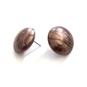 Copper Marbled Metallic Glow Large Retro Button Studs