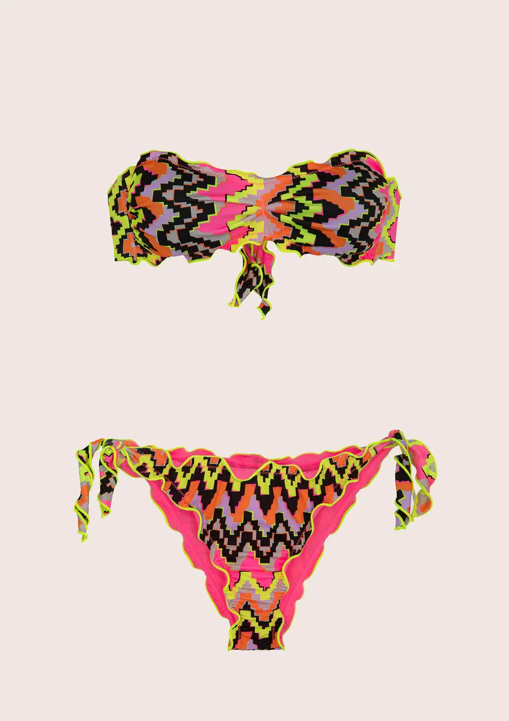 Costume bikini fascia e slip nodi regolabili ethos