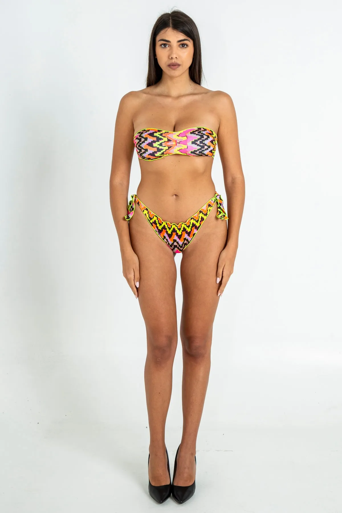 Costume bikini fascia e slip nodi regolabili ethos