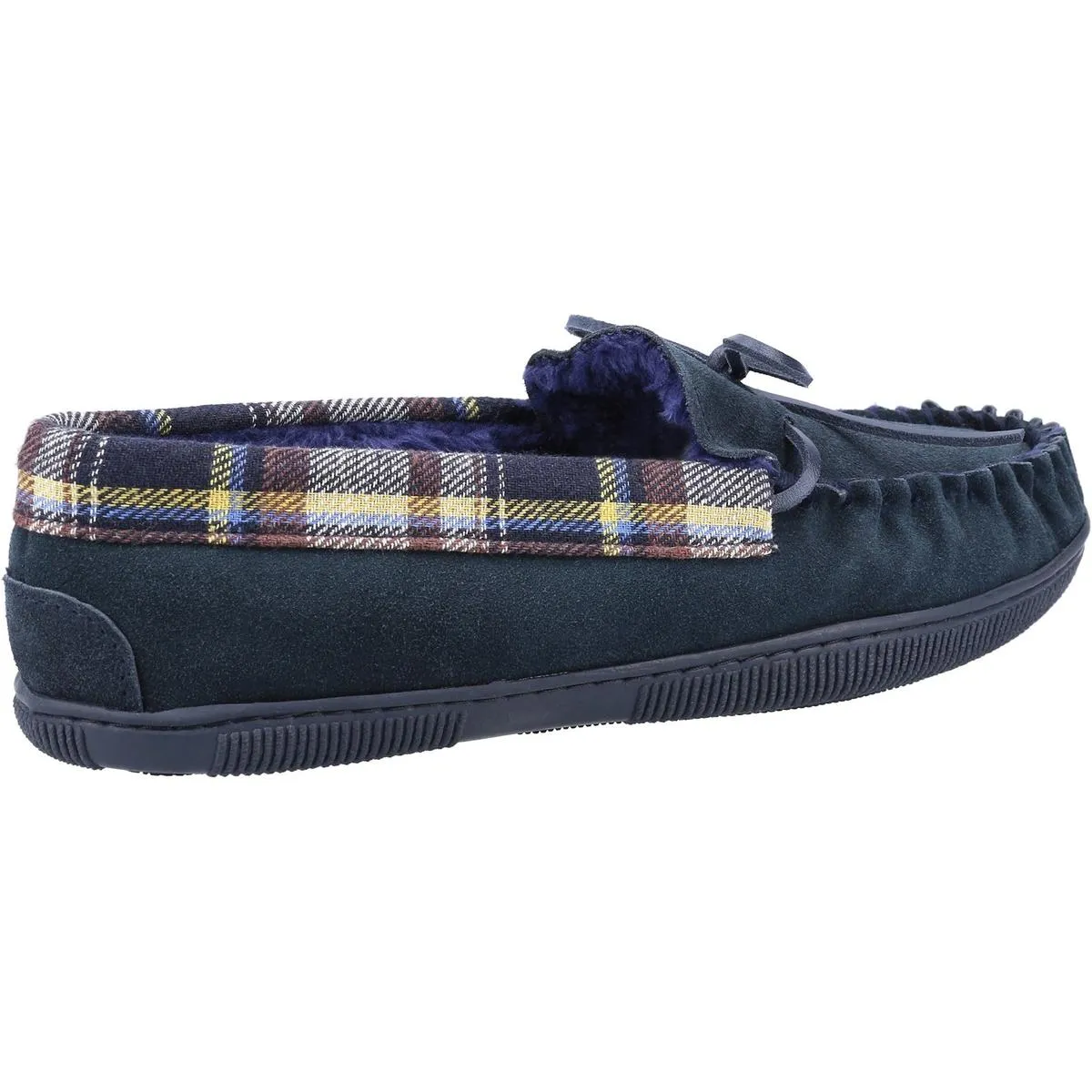 Cotswold Sodbury Slip On Moccasin Slipper Navy