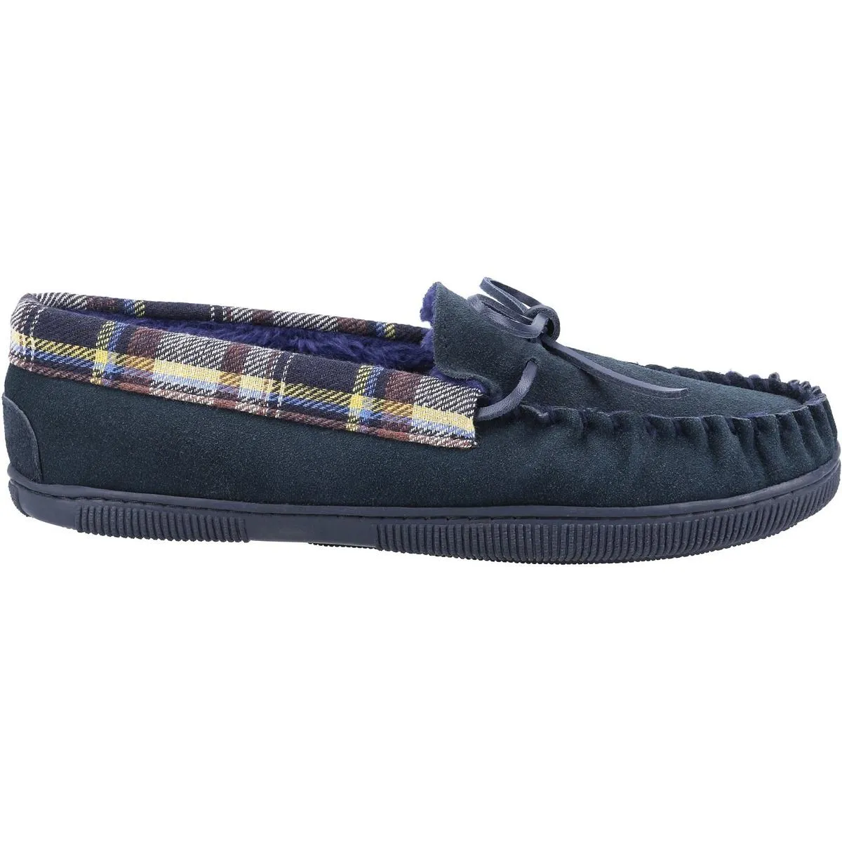 Cotswold Sodbury Slip On Moccasin Slipper Navy