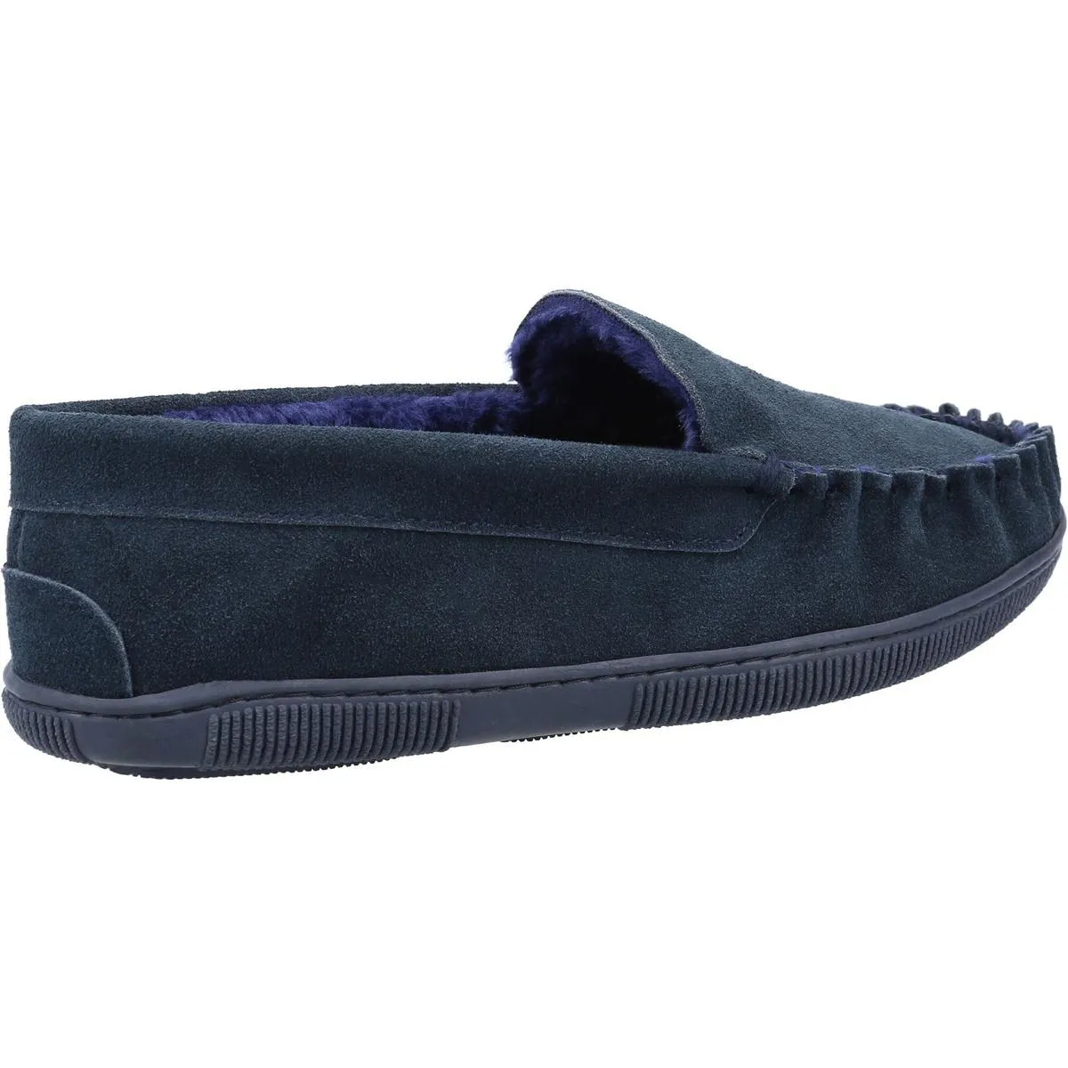 Cotswold Tresham Slip On Moccasin Slipper Navy