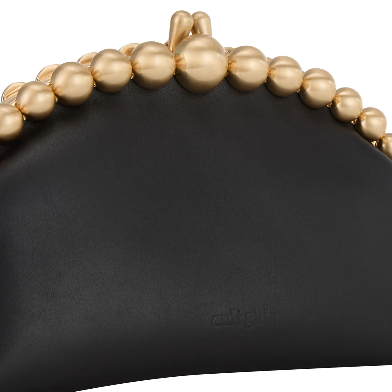 CULT GAIA Una Metallic Bead Clutch - Black