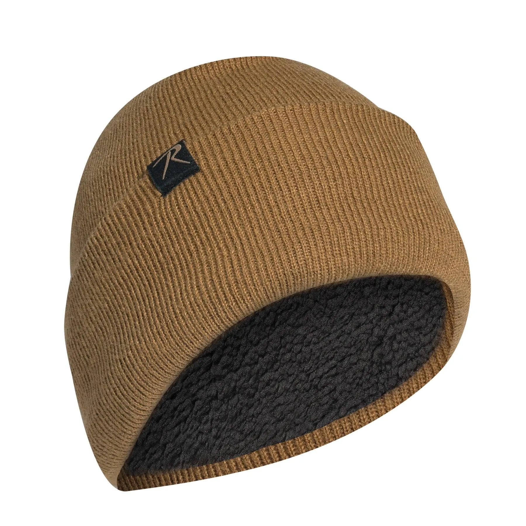 Deluxe Fine Knit Sherpa-Lined Watch Cap