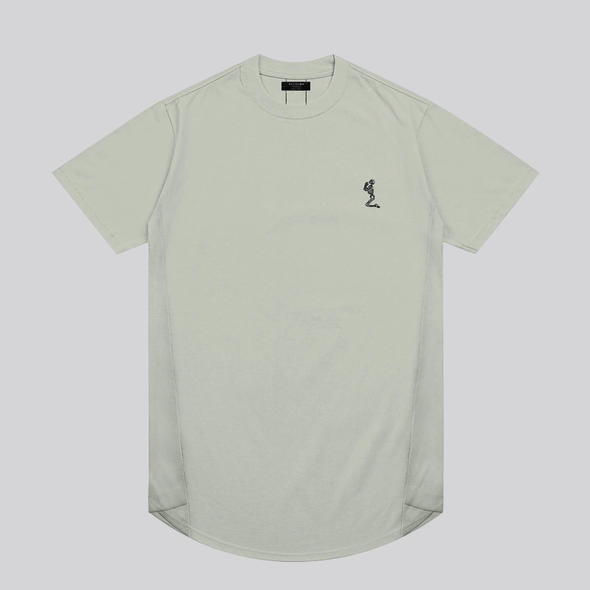 ESSENTIAL SWAG CURVED HEM SOFT KHAKI T-SHIRT