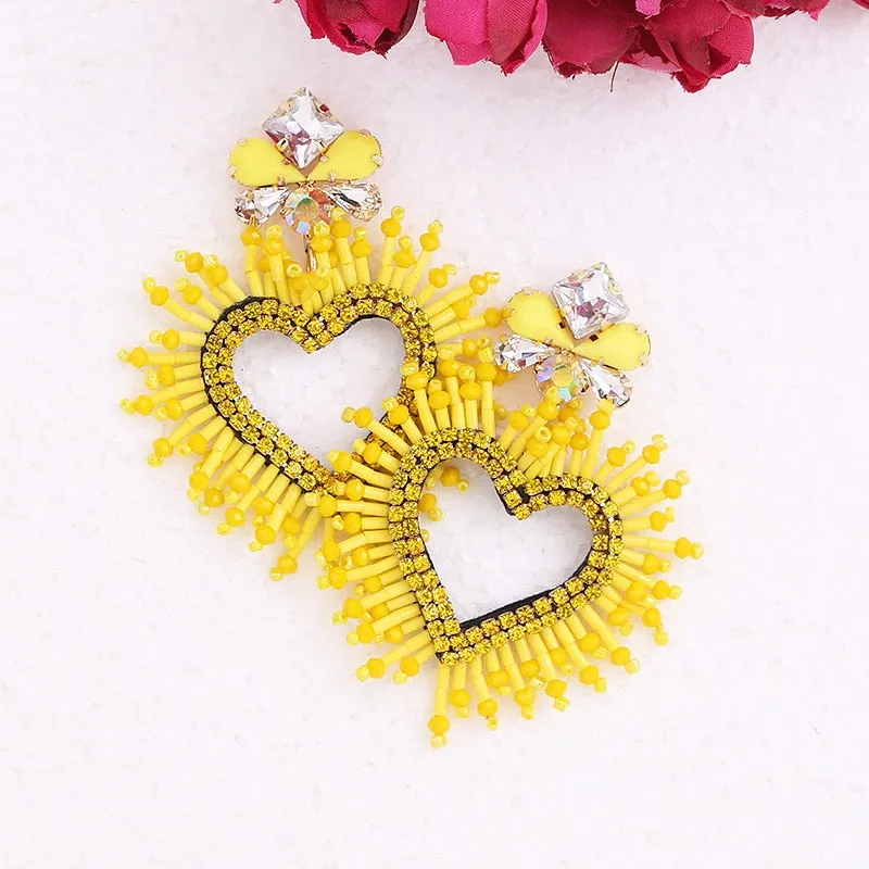 Fringe Heart Earrings