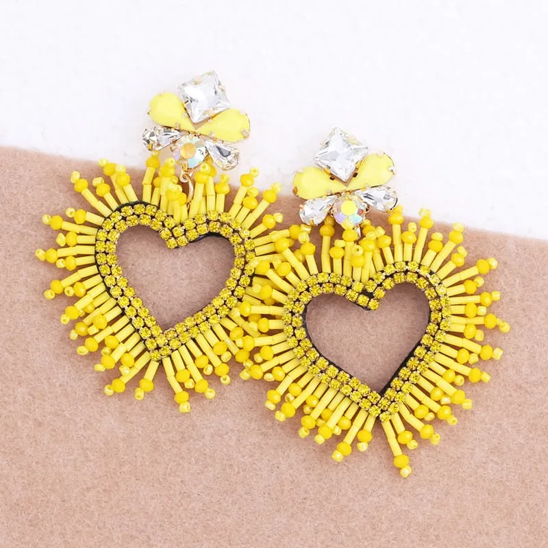 Fringe Heart Earrings