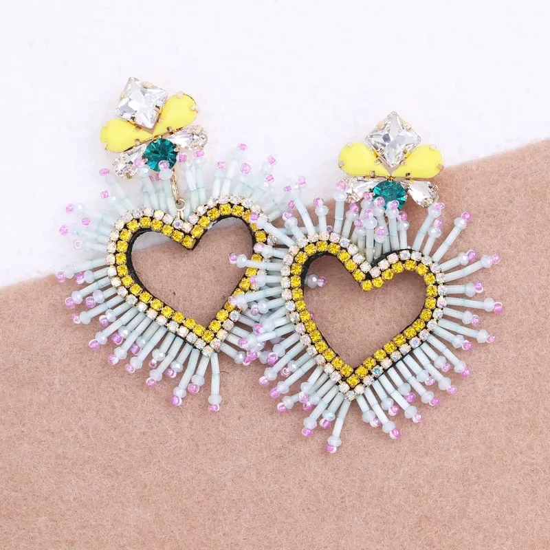 Fringe Heart Earrings