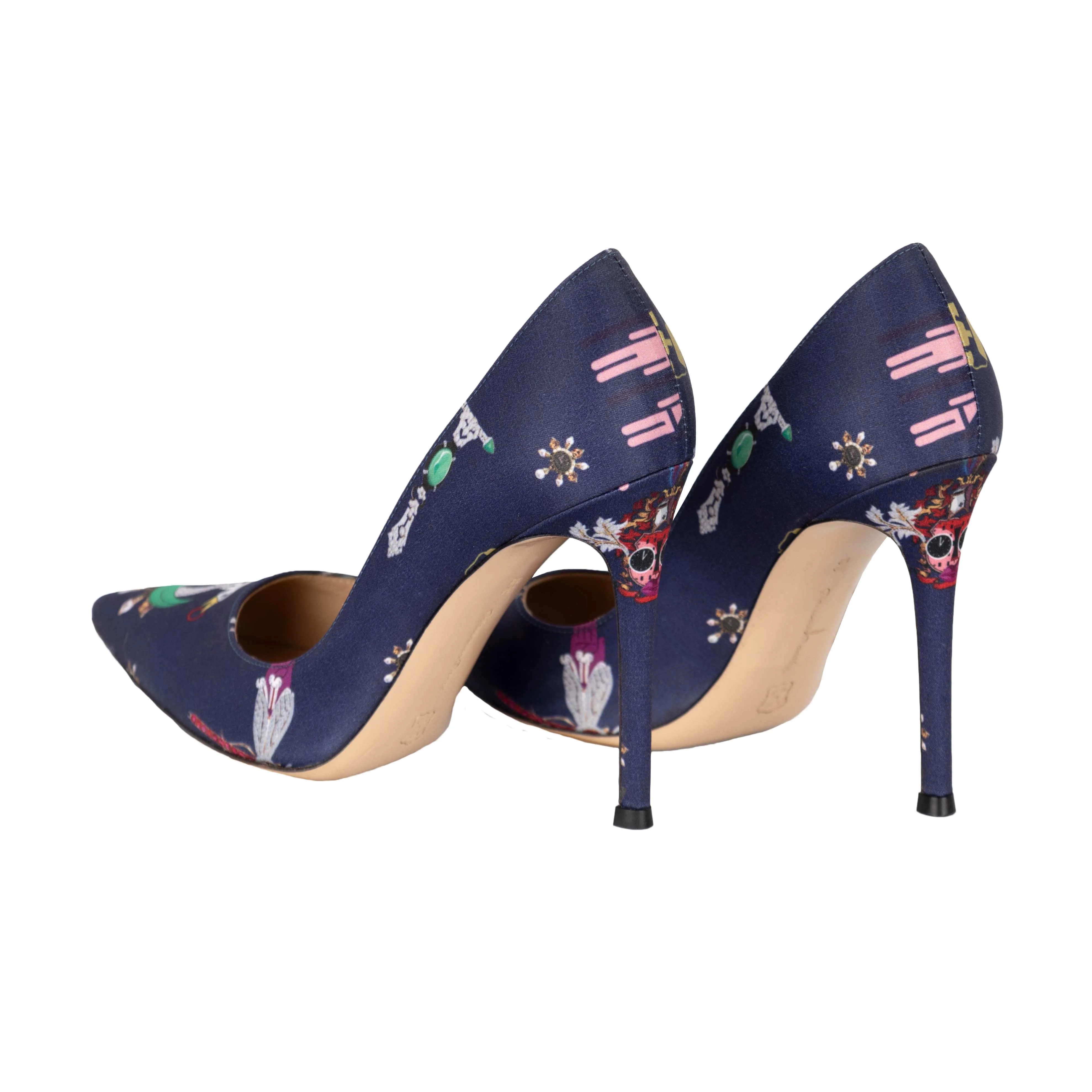 Gianvito Rossi Silk Printed Pumps - '10s