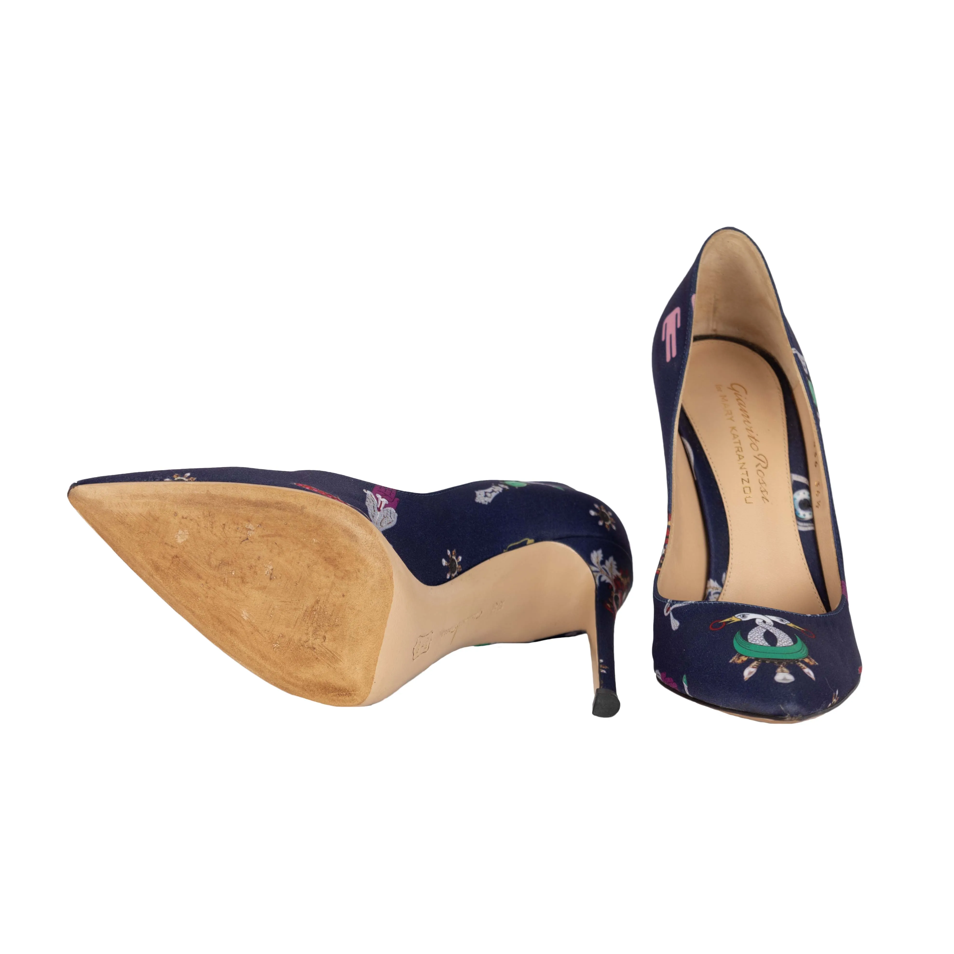 Gianvito Rossi Silk Printed Pumps - '10s