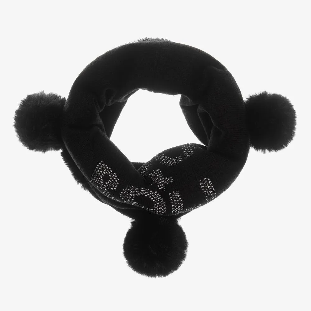 Girls Black Knitted Snood