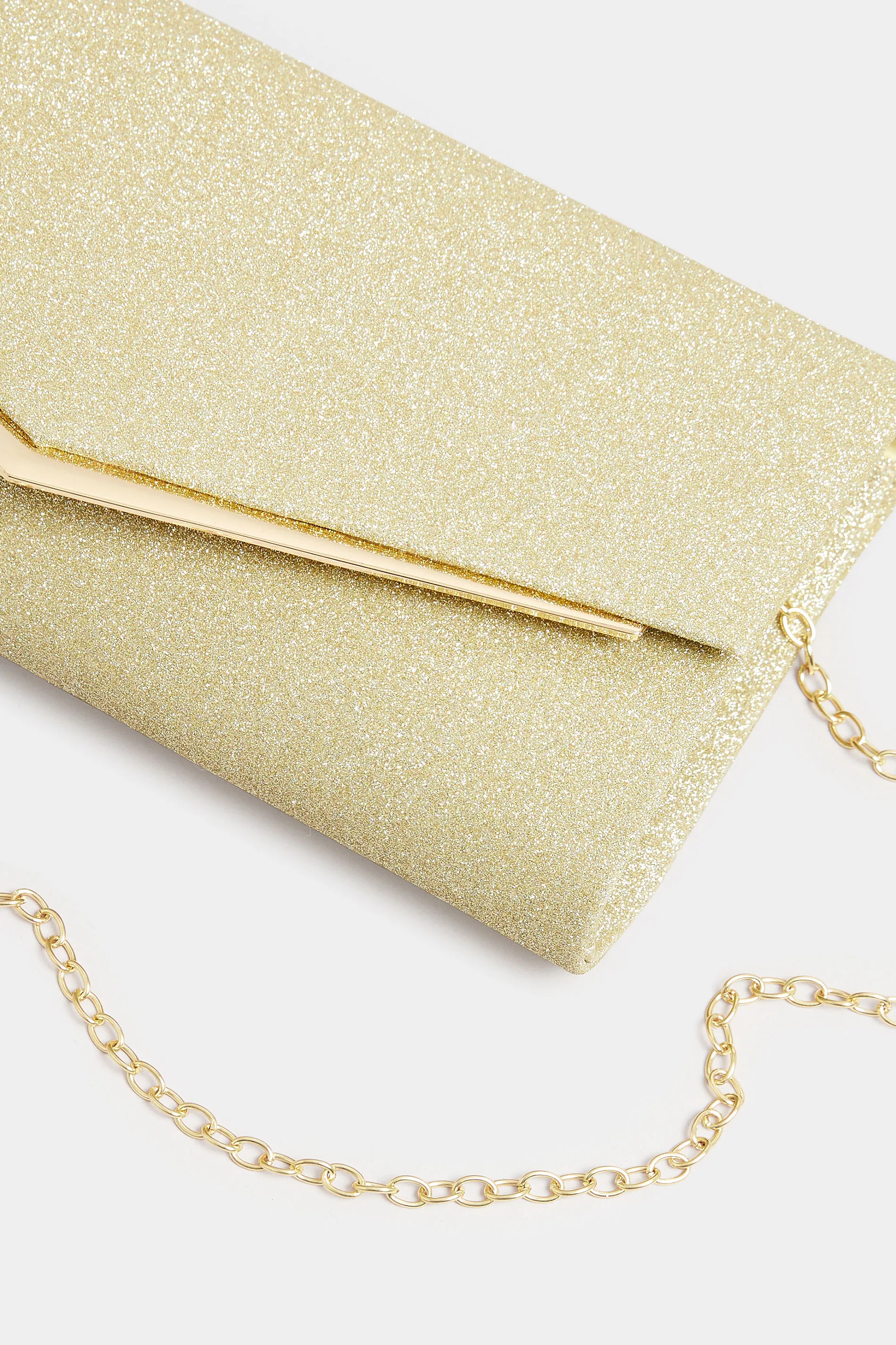 Gold Glitter Clutch Bag