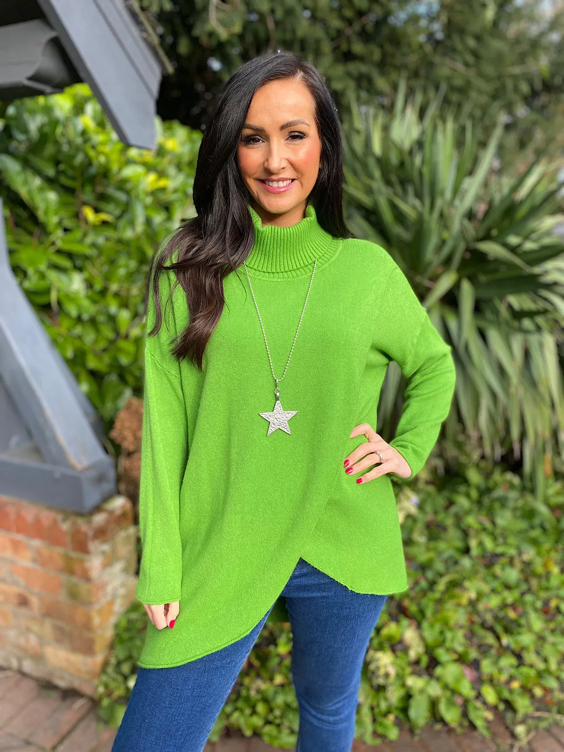 Green Premium Wrap Over Jumper Darby