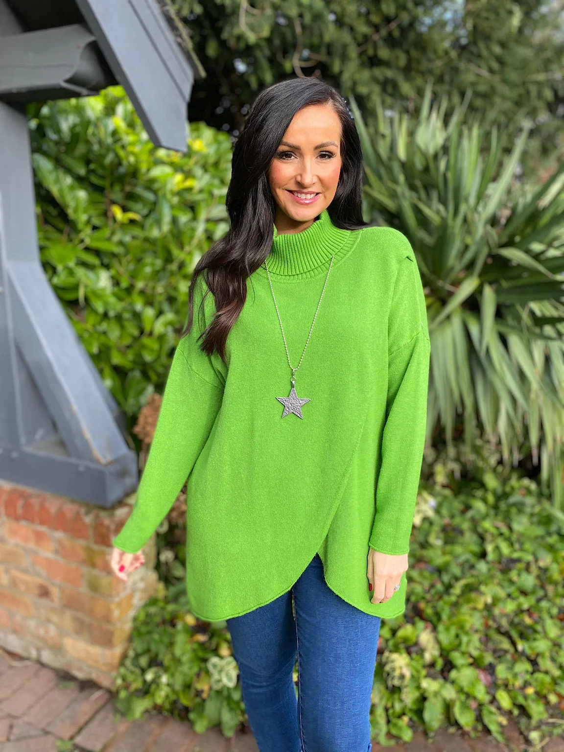 Green Premium Wrap Over Jumper Darby