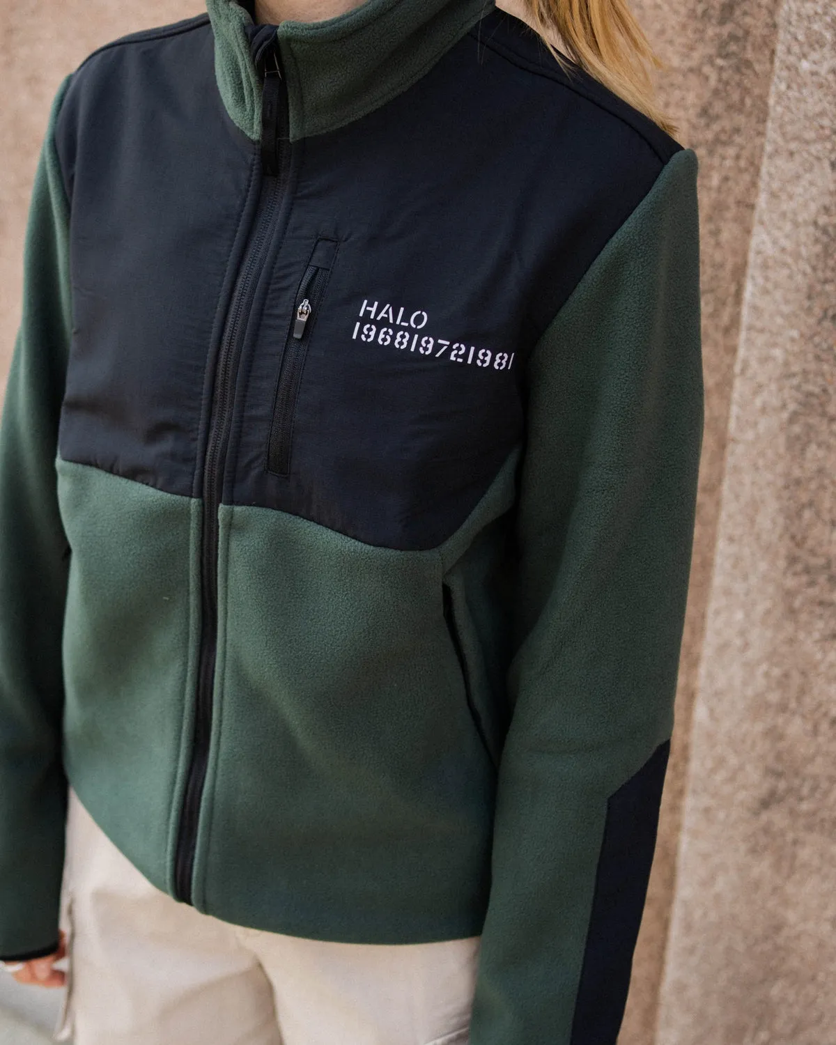 Halo Blocked Zip Fleece - Deep Forest