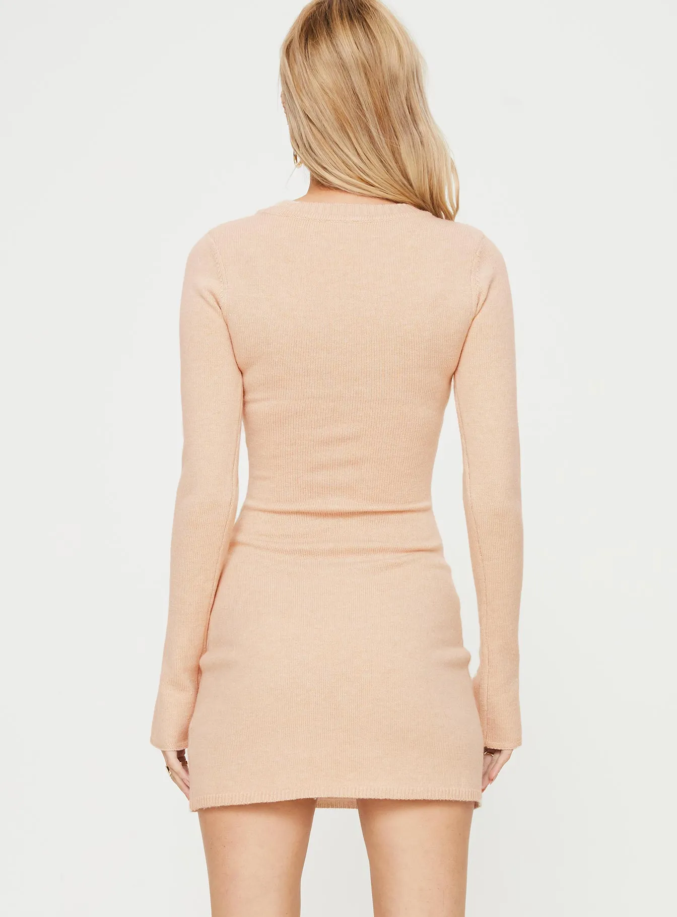 Heagen Knit Mini Dress Beige