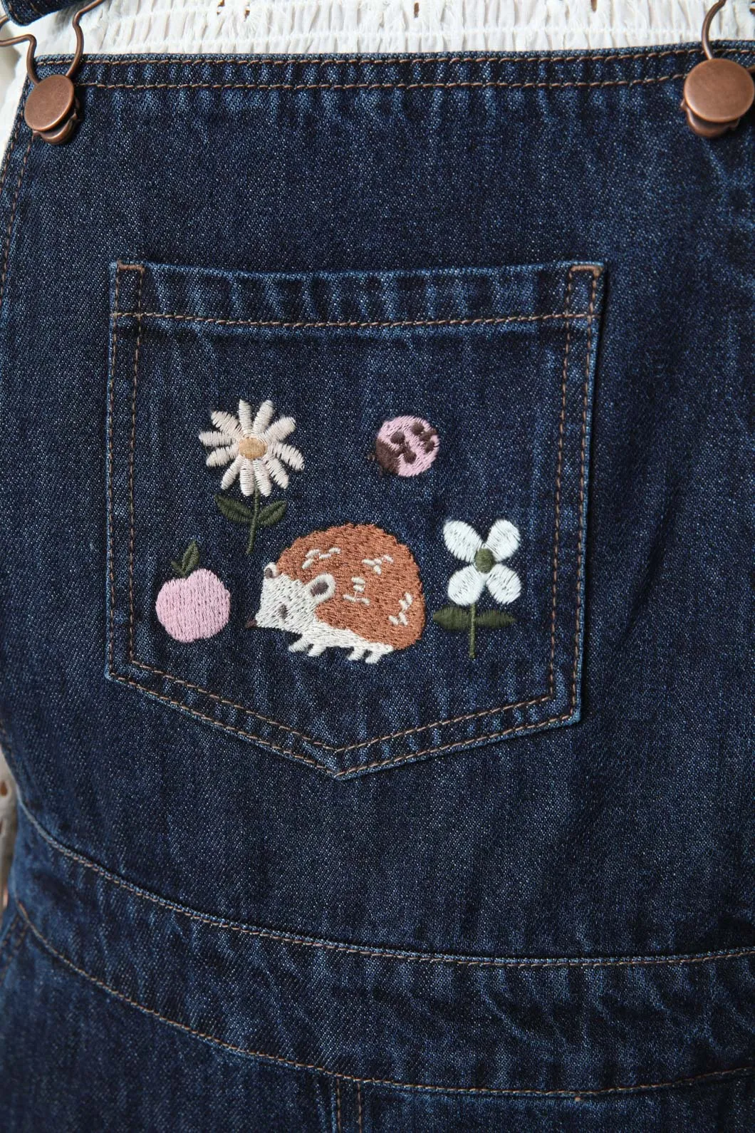 Hedgehog Embroidered Overall