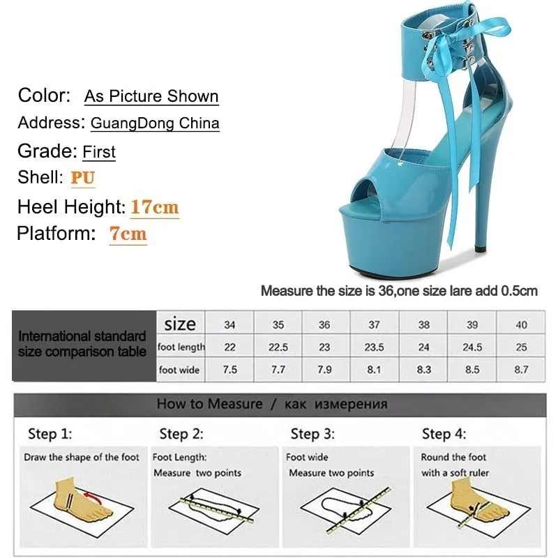 High Heel Pumps for Women Mixed Colors Ankle Strap Lace-Up Summer Sandals