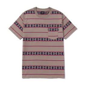 HUF PALISADES STRIPE S/S KNIT TOP // WALNUT