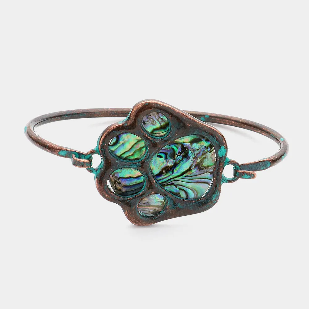 iLLASPARKZ Abalone Paw Pointed Bangle Bracelet