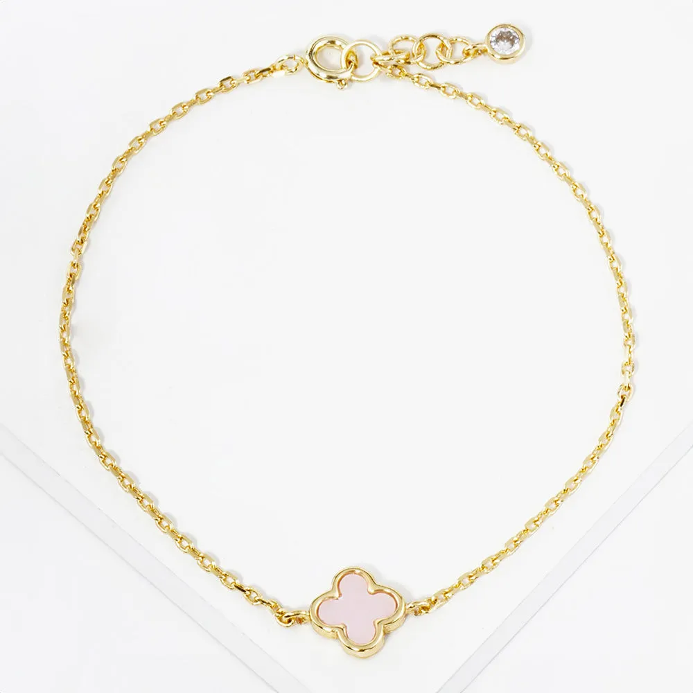 iLLASPARKZ Gold Dipped Quatrefoil Charm Pointed Bracelet