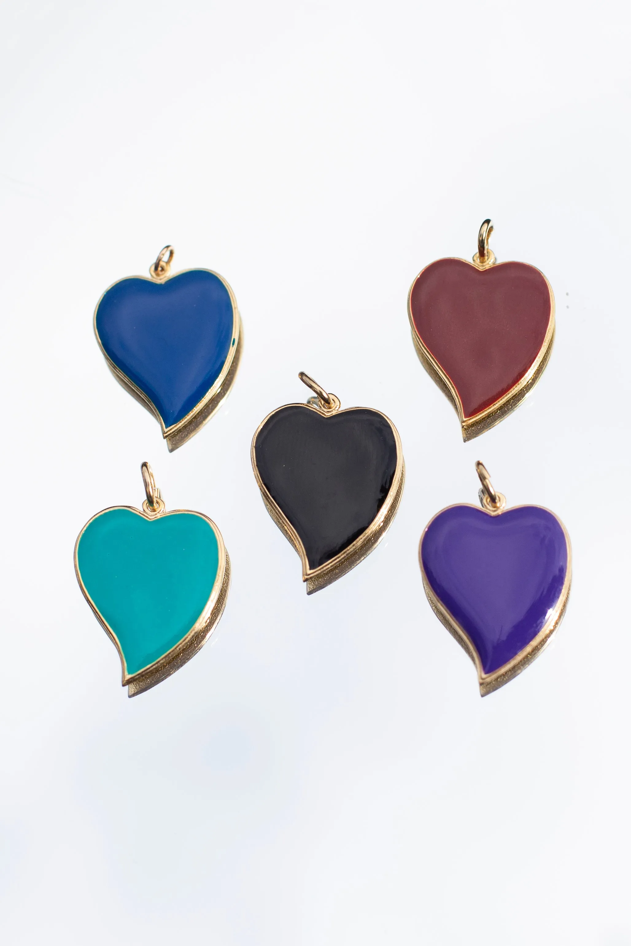 ILSA POINTED 1 ENAMEL HEART NECKLACES