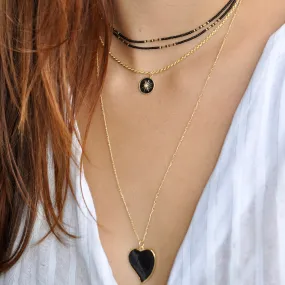 ILSA POINTED 1 ENAMEL HEART NECKLACES