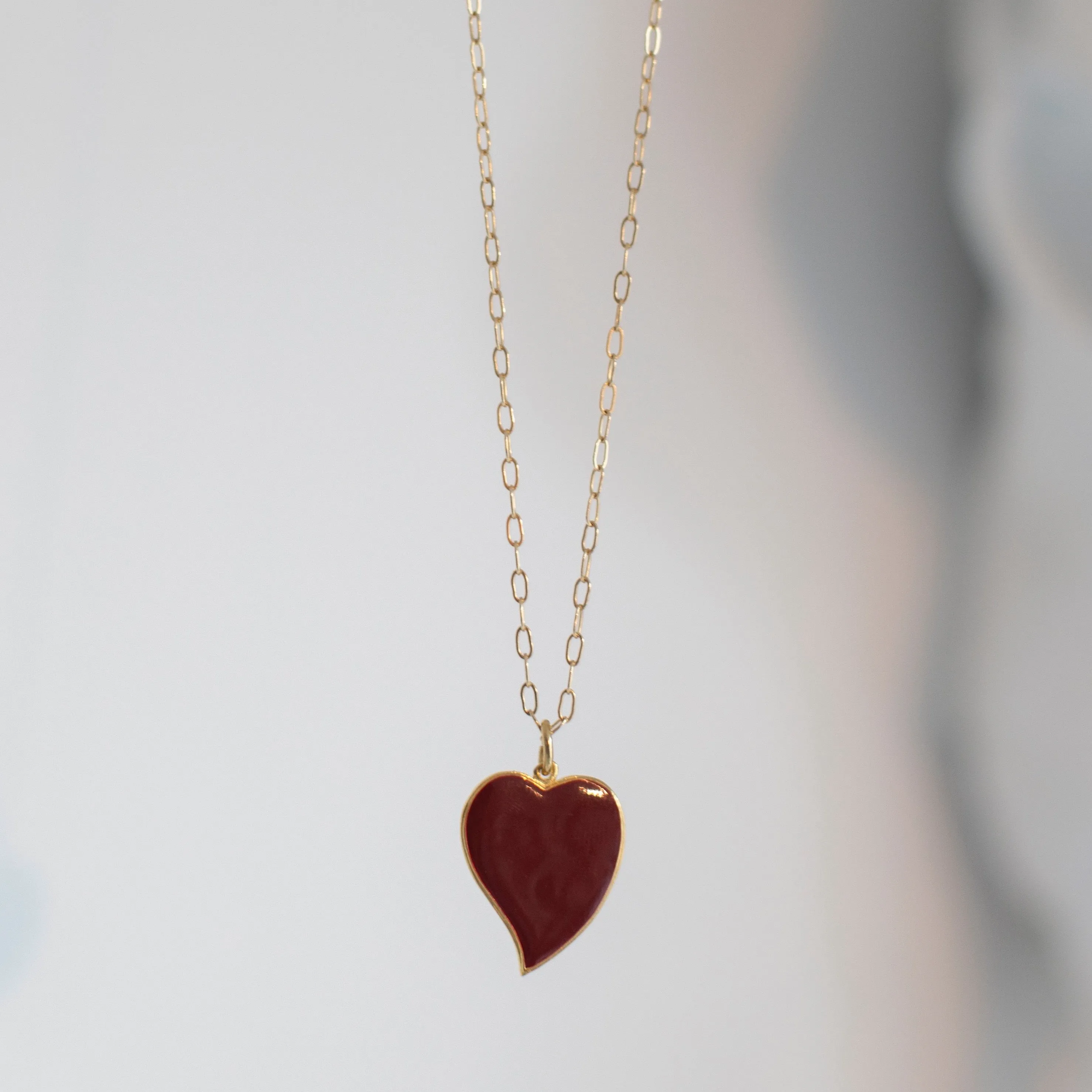 ILSA POINTED 1 ENAMEL HEART NECKLACES