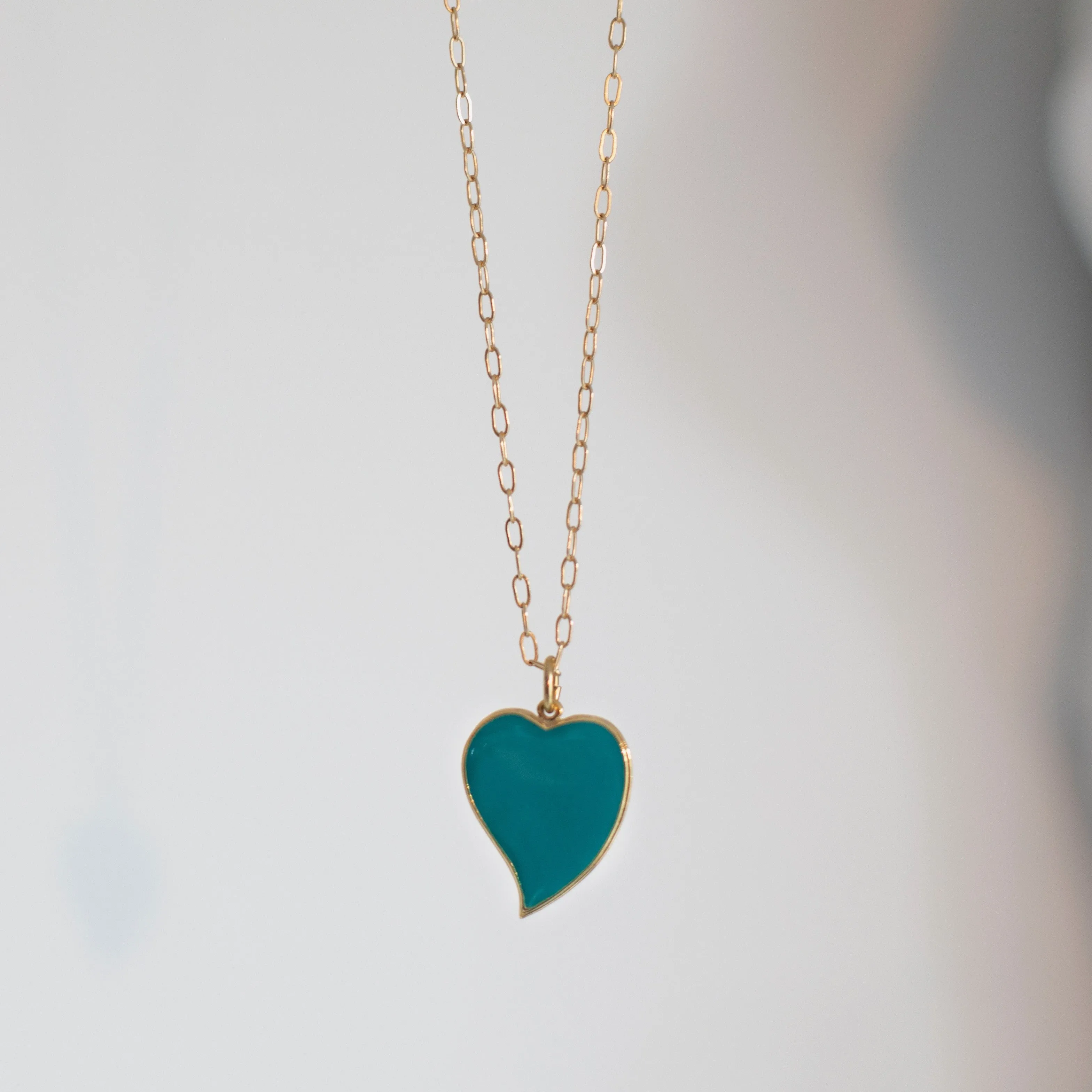 ILSA POINTED 1 ENAMEL HEART NECKLACES