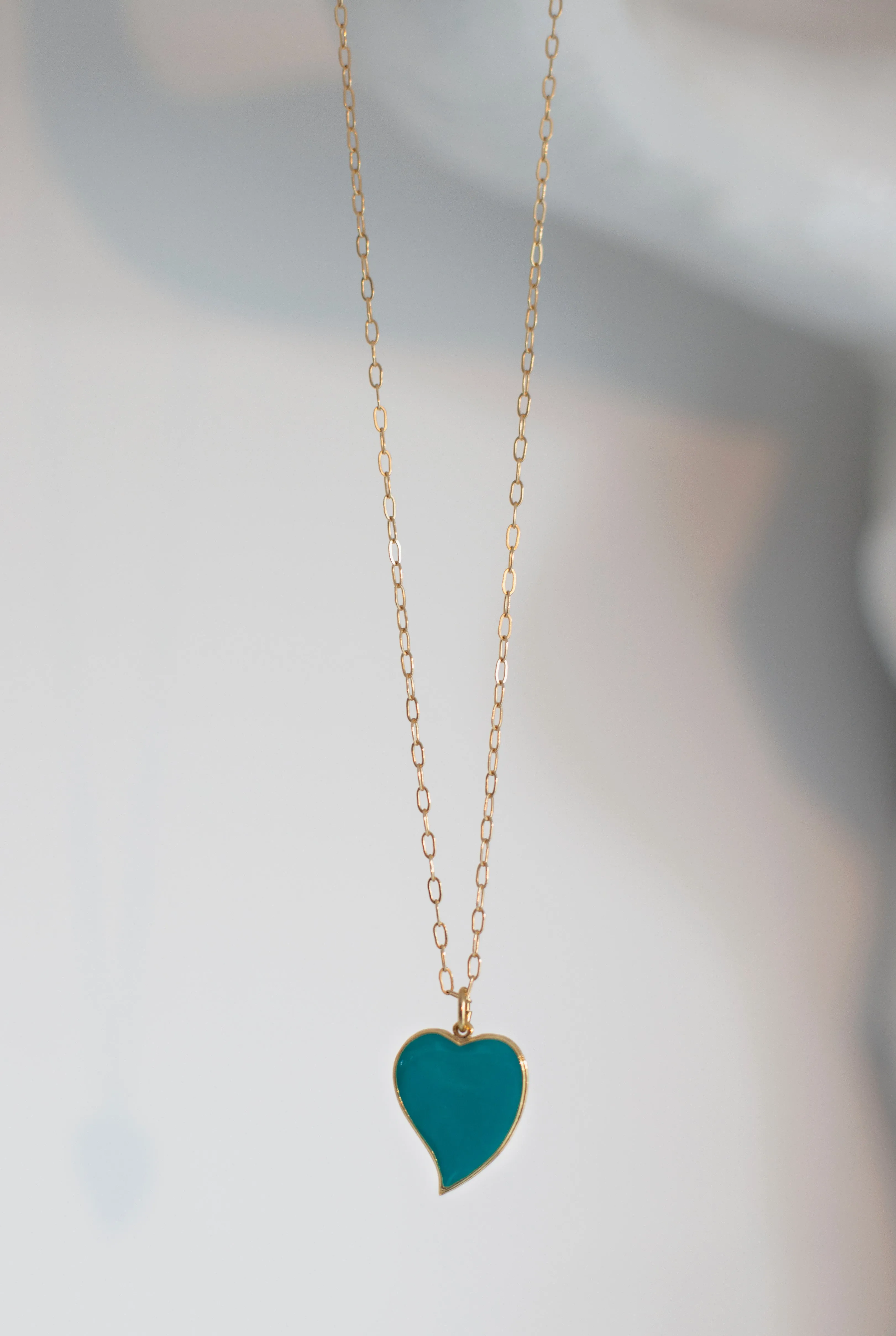 ILSA POINTED 1 ENAMEL HEART NECKLACES