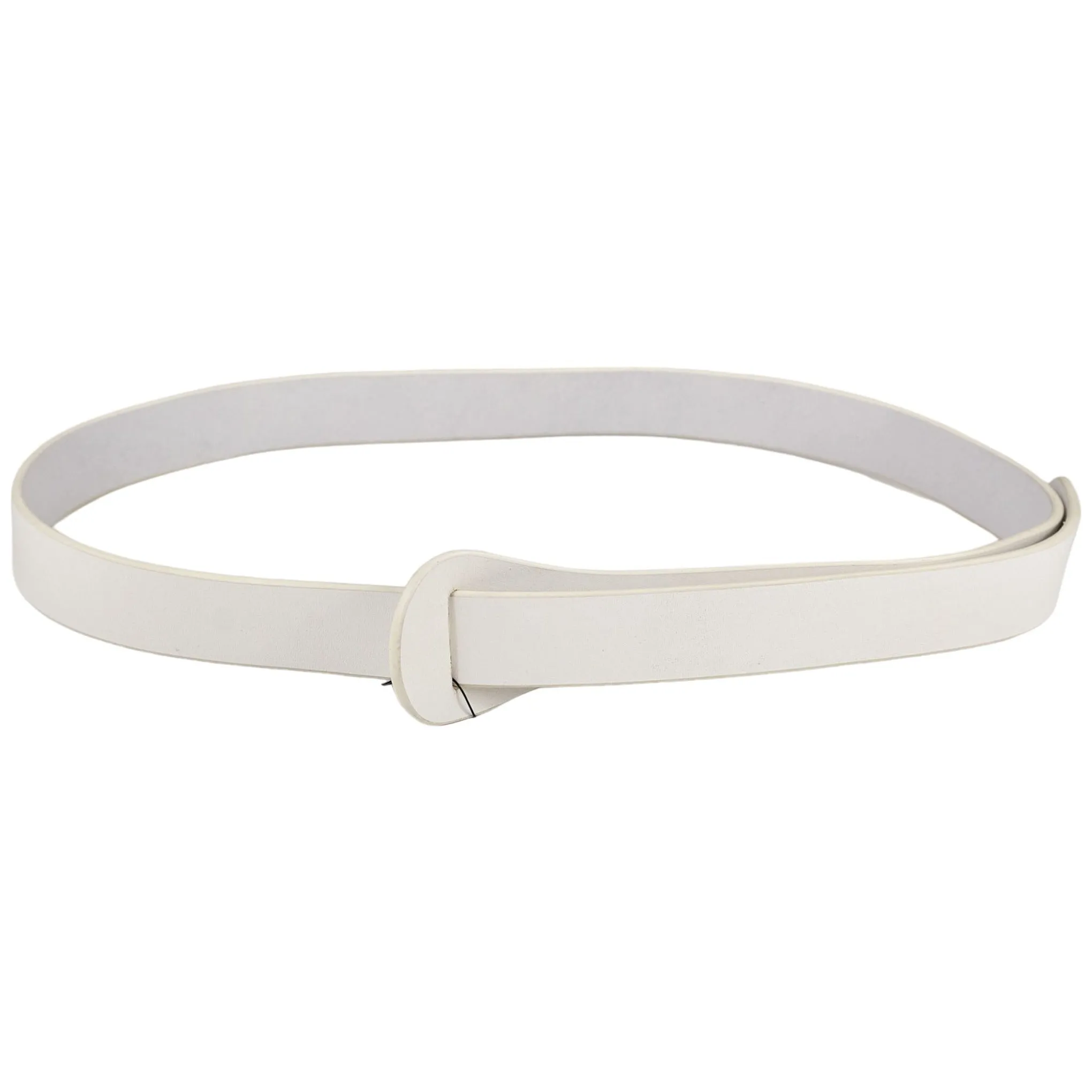 Impulse White Buff Leather Wrap Belt