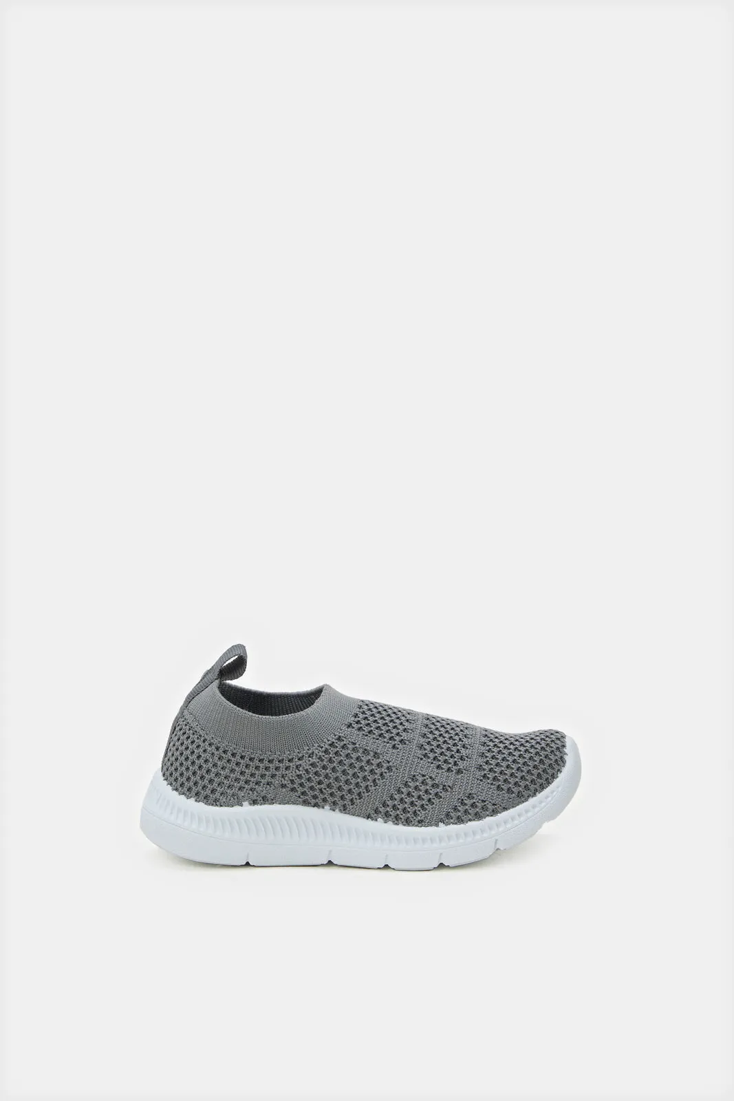 Infant Boys Grey Flyknit Slip-On