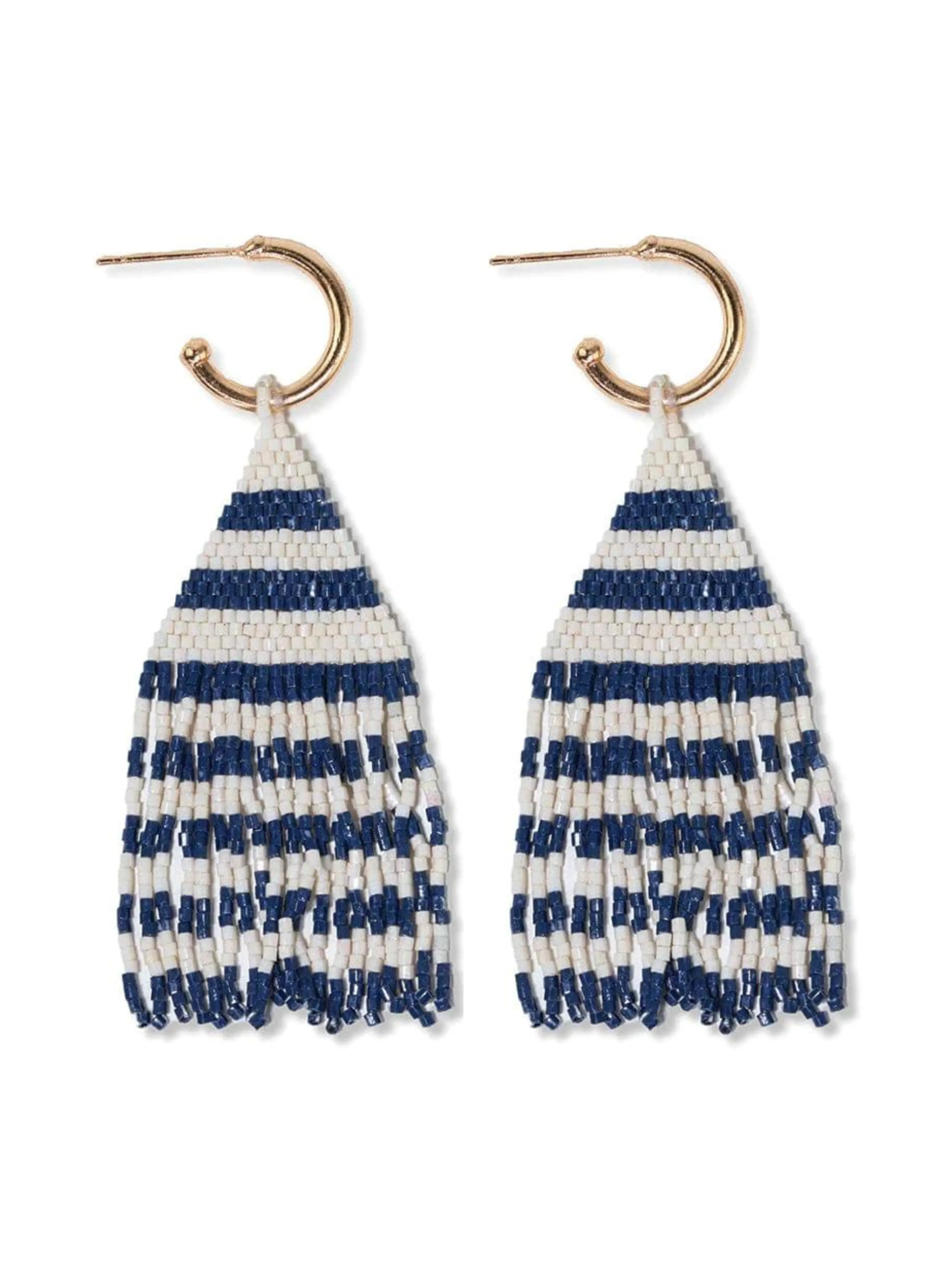 James Fringe Earrings - Navy