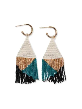 James Fringe Earrings - Teal