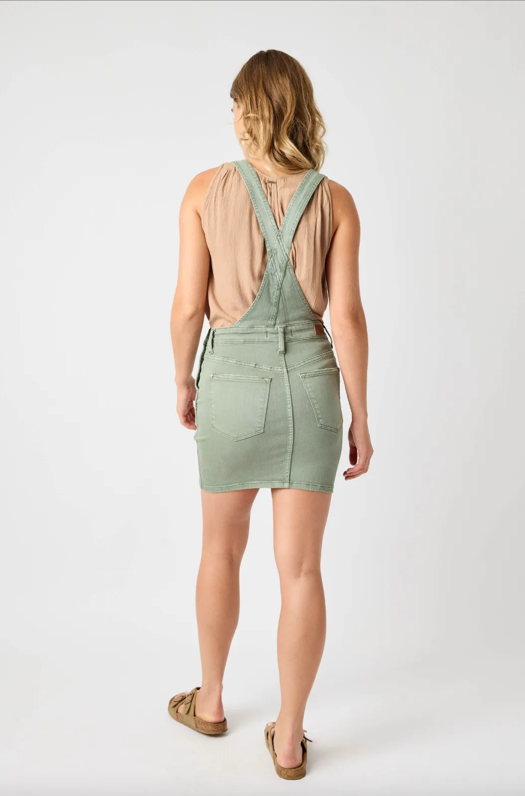 Judy Blue Garment Dyed Overall Skirt - Sage