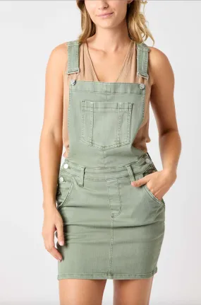 Judy Blue Garment Dyed Overall Skirt - Sage