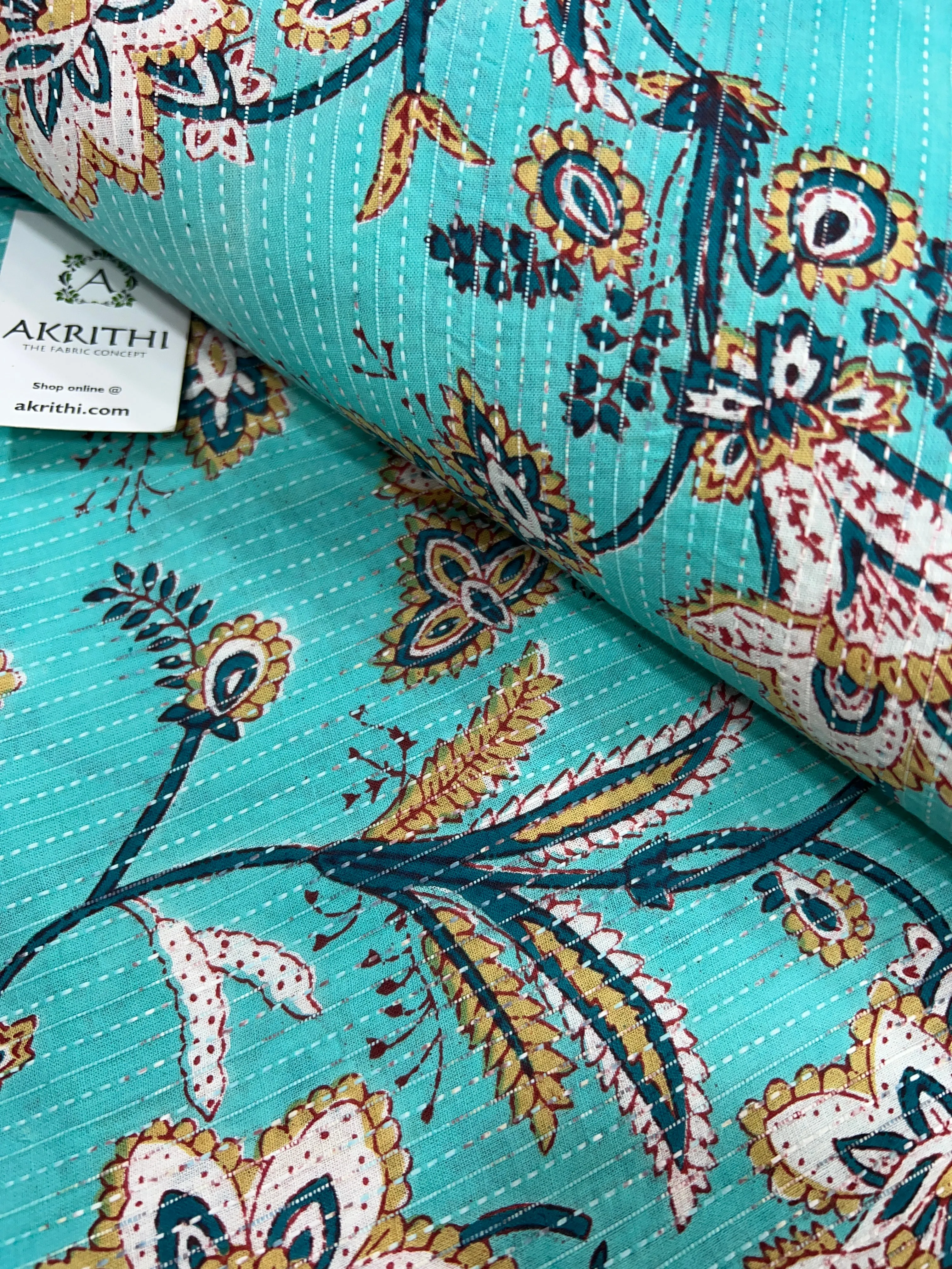 Kantha Printed pure cotton fabric