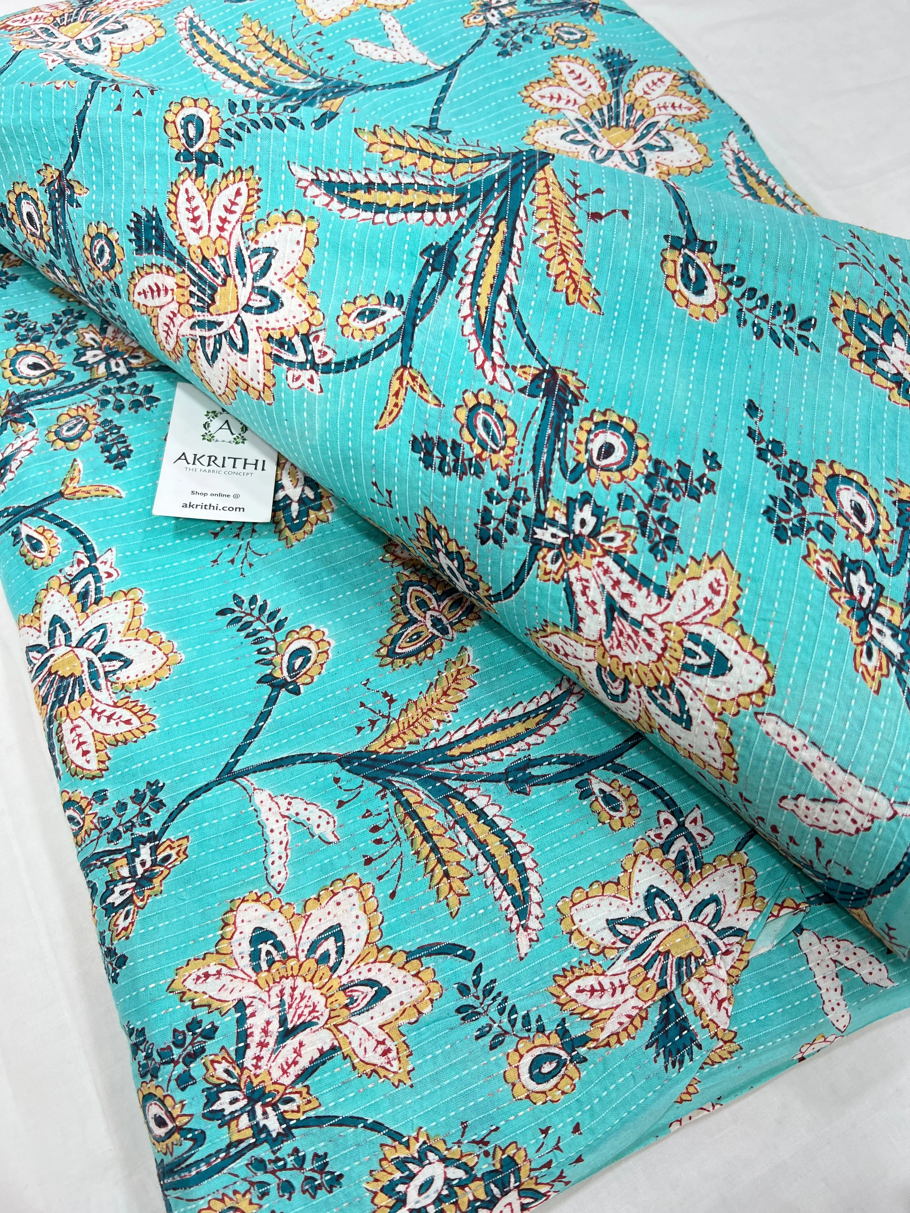 Kantha Printed pure cotton fabric