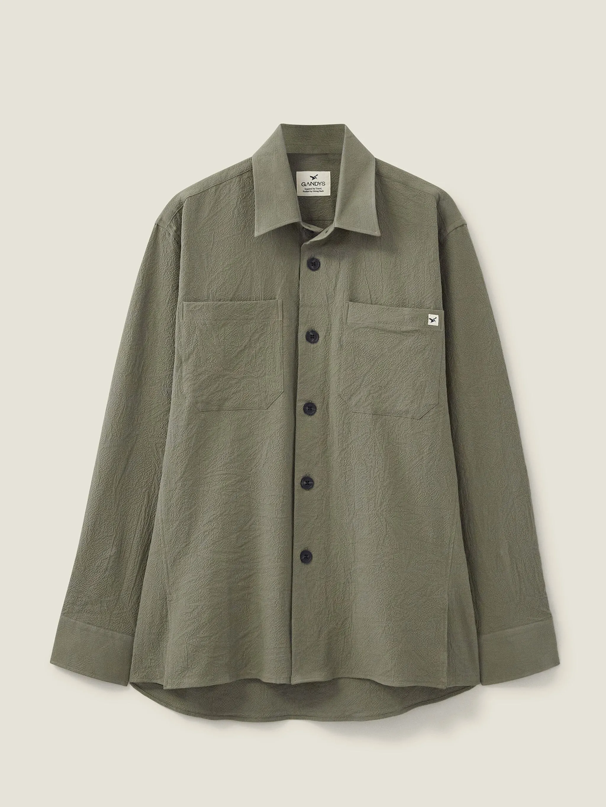 Khaki Reine Boxy Fit Shirt