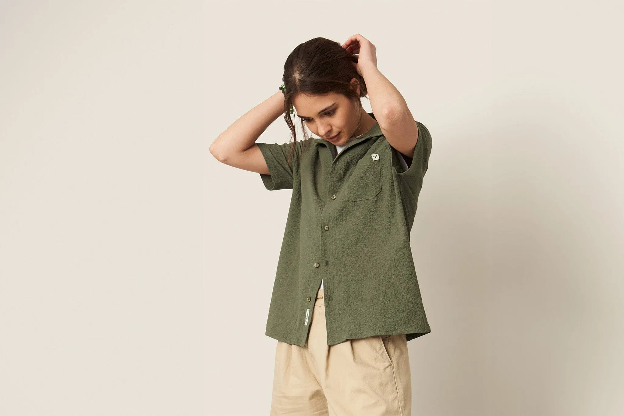 Khaki Zapata Cuban Collar Shirt